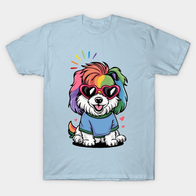 Cute Rainbow Dog T-Shirt by Teewyld